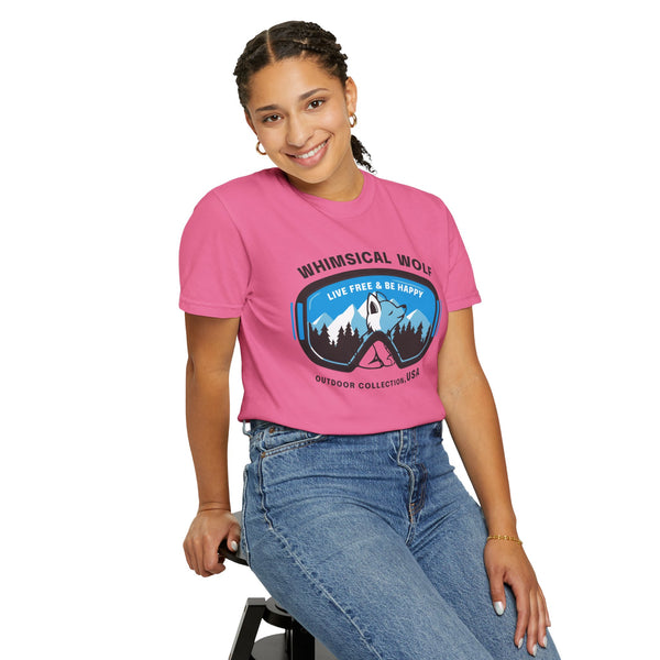 Whimsical Wolf Snow Goggles Comfort Color T-Shirt - Whimsical Wolf