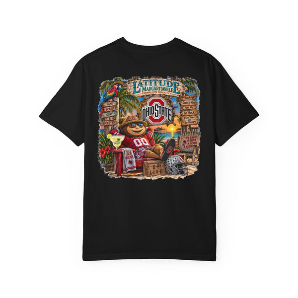 Latitude Margaritaville Ohio State Tropical Tailgate T-Shirt — Go Buckeyes Game Day Tee