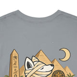 Whimsical Wolf Mummy Tee — Egyptian Pyramid Graphic T-Shirt