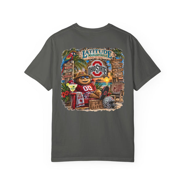 Latitude Margaritaville Ohio State Tropical Tailgate T-Shirt — Go Buckeyes Game Day Tee