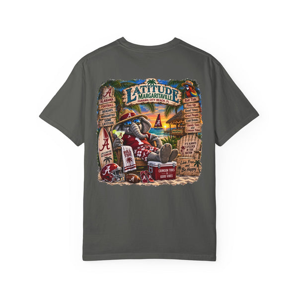 Margaritaville Latitude Beach Scene T-Shirt — ‘University of Alabama’ Souvenir