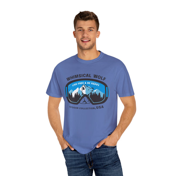Whimsical Wolf Snow Goggles Comfort Color T-Shirt - Whimsical Wolf