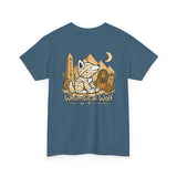 Whimsical Wolf Mummy Tee — Egyptian Pyramid Graphic T-Shirt