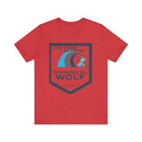 Blue Surf Badge Design - Whimsical Wolf