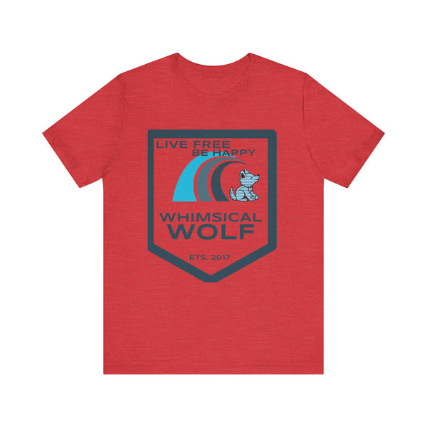 Blue Surf Badge Design - Whimsical Wolf