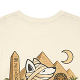 Whimsical Wolf Mummy Tee — Egyptian Pyramid Graphic T-Shirt