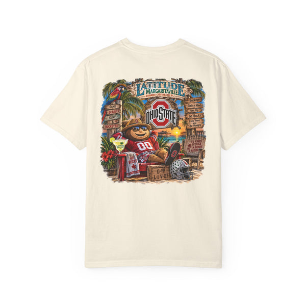 Latitude Margaritaville Ohio State Tropical Tailgate T-Shirt — Go Buckeyes Game Day Tee