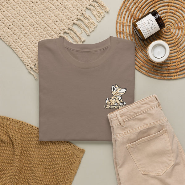 Whimsical Wolf Mummy Tee — Egyptian Pyramid Graphic T-Shirt