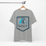 Blue Surf Badge Design - Whimsical Wolf