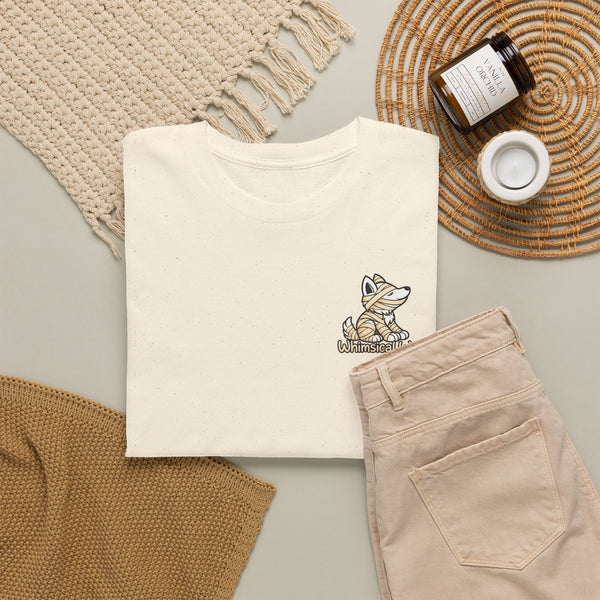 Whimsical Wolf Mummy Tee — Egyptian Pyramid Graphic T-Shirt