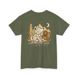 Whimsical Wolf Mummy Tee — Egyptian Pyramid Graphic T-Shirt