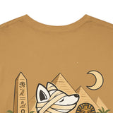 Whimsical Wolf Mummy Tee — Egyptian Pyramid Graphic T-Shirt