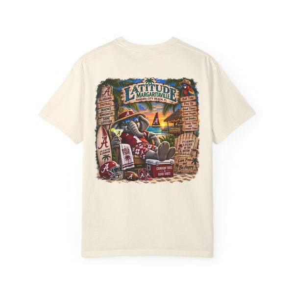 Margaritaville Latitude Beach Scene T-Shirt — ‘University of Alabama’ Souvenir