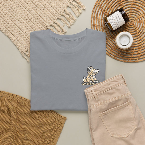 Whimsical Wolf Mummy Tee — Egyptian Pyramid Graphic T-Shirt