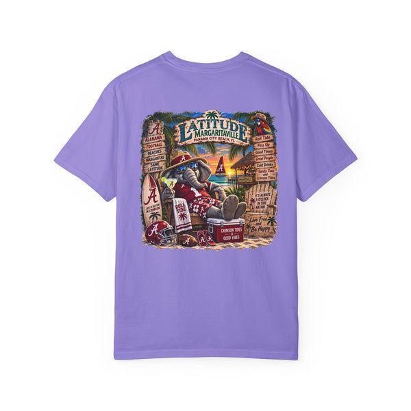 Margaritaville Latitude Beach Scene T-Shirt — ‘University of Alabama’ Souvenir - Whimsical Wolf