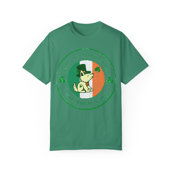 St. Pattys Day  Circle Design Whimsical Wolf - Whimsical Wolf