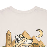 Whimsical Wolf Mummy Tee — Egyptian Pyramid Graphic T-Shirt