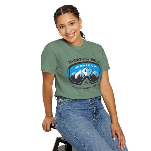Whimsical Wolf Snow Goggles Comfort Color T-Shirt - Whimsical Wolf