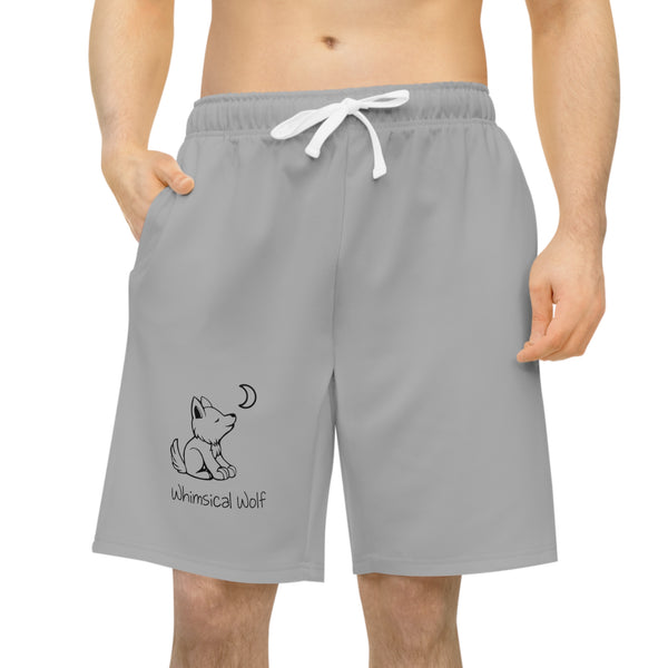 Whimsical Wolf Men's Athletic Long Shorts - Whimsical Wolf