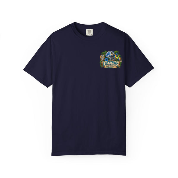 Detroit Lions Latitude Margaritaville Beach Football T-Shirt — Tropical Detroit Lions Fan Tee
