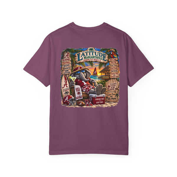 Margaritaville Latitude Beach Scene T-Shirt — ‘University of Alabama’ Souvenir - Whimsical Wolf