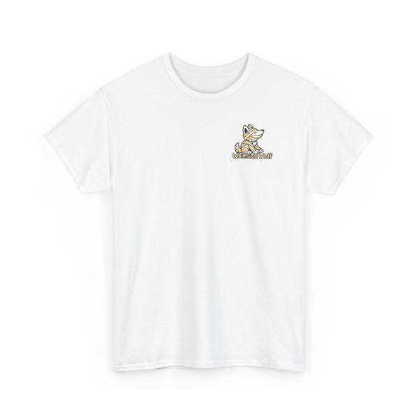 Whimsical Wolf Mummy Tee — Egyptian Pyramid Graphic T-Shirt