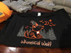 Black Halloween Short Sleeve with Whimsical Wolf Witch design