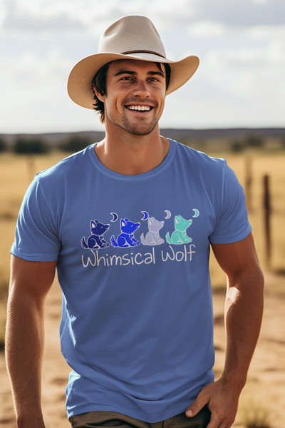 4 Shades of Blue Whimsical Wolf - Whimsical Wolf