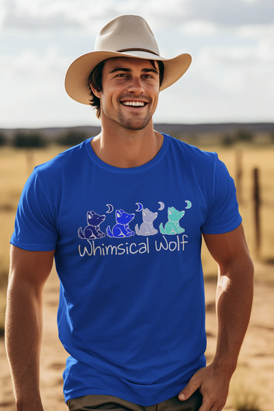 4 Shades of Blue Whimsical Wolf - Whimsical Wolf