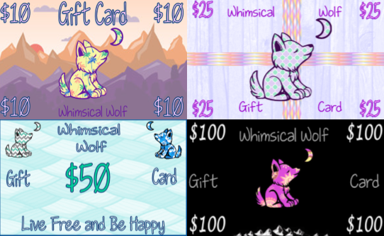 $10  Gift Card - Whimsical Wolf