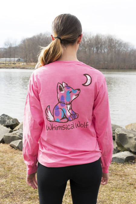 Breast Cancer Grey Long Sleeve with Diamond Breast Cancer Design