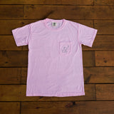 Breast Cancer Pink Short Sleeve with Circle Breast Cancer Design - Whimsical Wolf