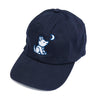 Navy Blue Baseball Cap with Embroidered Wolf Logo in Royal Blue and White - Whimsical Wolf