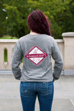 Breast Cancer Grey Long Sleeve with Diamond Breast Cancer Design - Whimsical Wolf