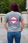 Breast Cancer Grey Short Sleeve with Diamond Breast Cancer Design - Whimsical Wolf