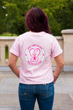 Breast Cancer Pink Short Sleeve with Circle Breast Cancer Design - Whimsical Wolf