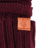 Maroon Knit Cuffed Beanie - Whimsical Wolf