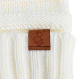 Ivory Knit Cuffed Beanie - Whimsical Wolf