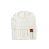 Ivory Knit Cuffed Beanie - Whimsical Wolf