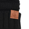 Black Knit Cuffed Beanie - Whimsical Wolf