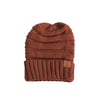 Burnt Orange Knit Cuffed Beanie - Whimsical Wolf