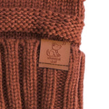 Burnt Orange Knit Cuffed Beanie - Whimsical Wolf