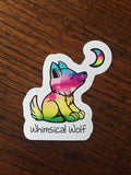 Pixel Rainbow Wolf Sticker 2.5