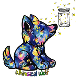Firefly Whimsical Wolf Design Sticker 2.5