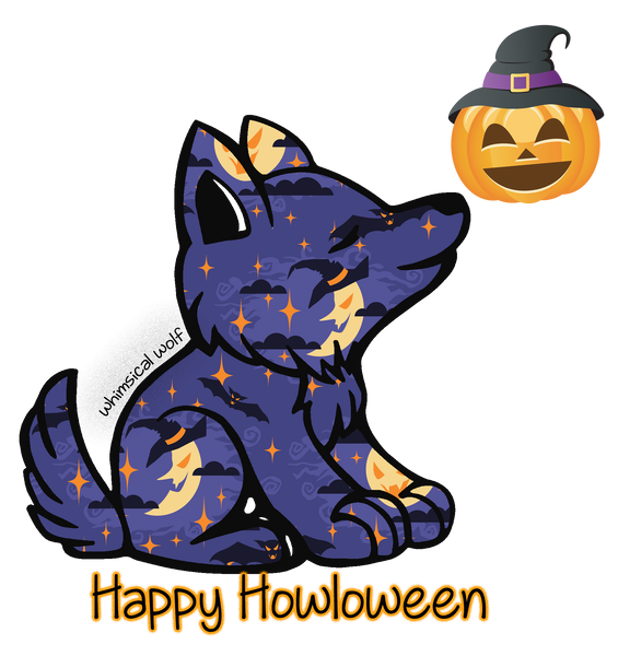 2018 Halloween Design Sticker 2.5" x 3.0" - Whimsical Wolf