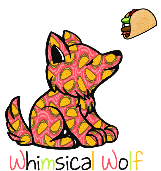 Taco Tuesday Wolf  Pattern Sticker 3.0" x 2.75" - Whimsical Wolf