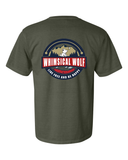 Sage Short Sleeve with Vintage Whimsical Wolf Logo - Whimsical Wolf